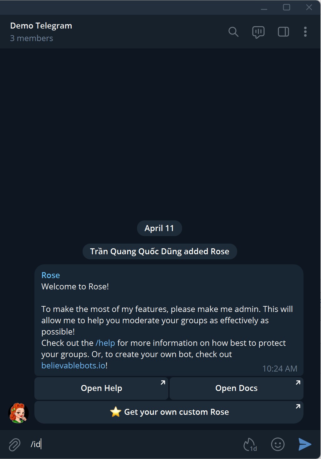 Hướng dẫn tạo BOT Token và Group ID trên Telegram