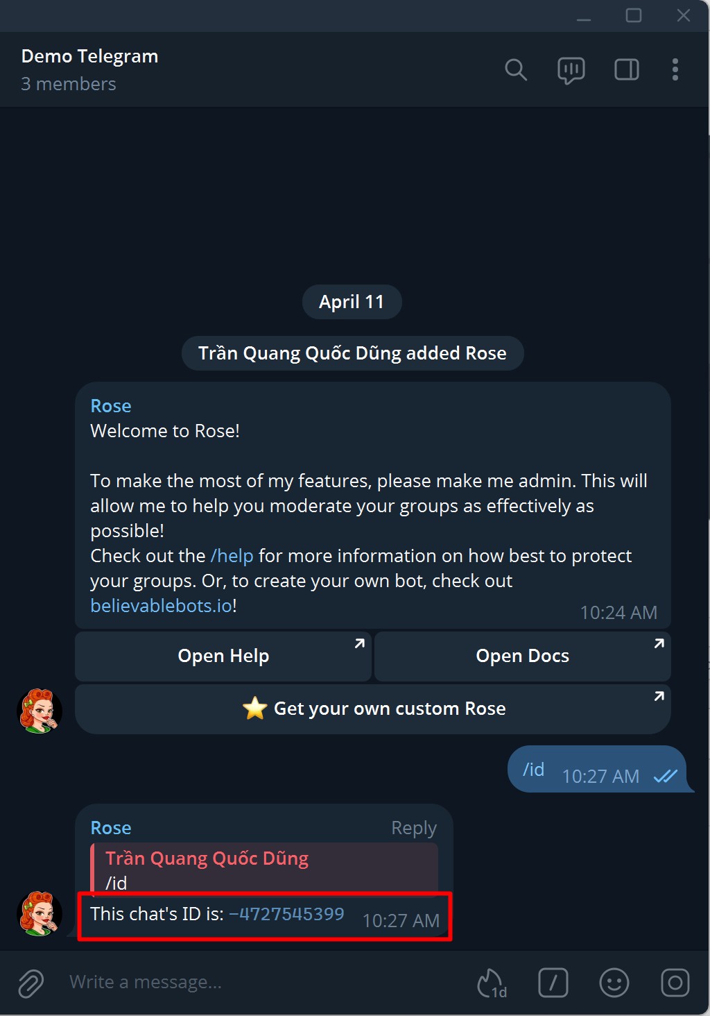 Hướng dẫn tạo BOT Token và Group ID trên Telegram