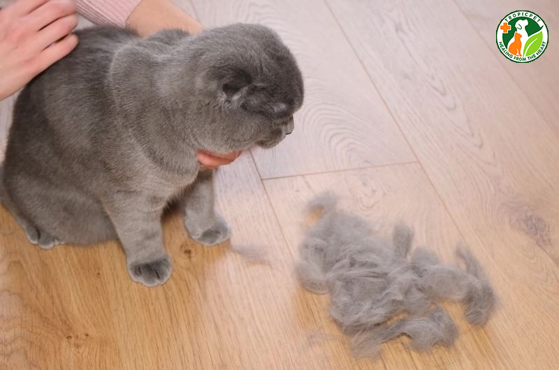 Mèo bị rụng lông từng mảng
