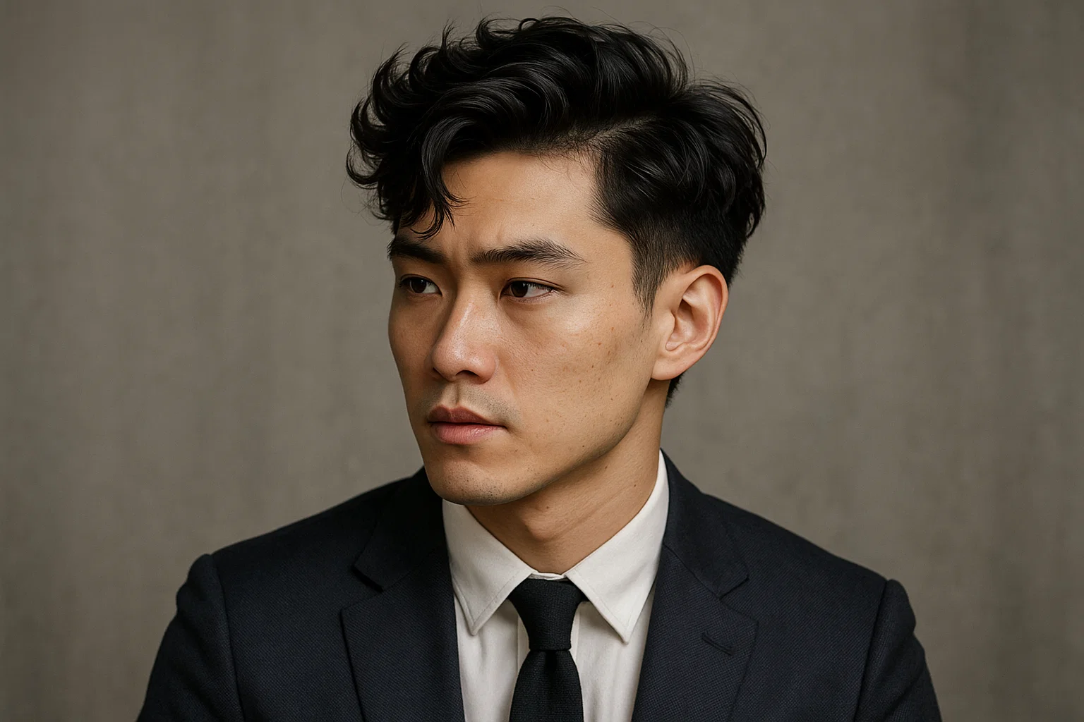 kiểu tóc nam Side Part Ruffled