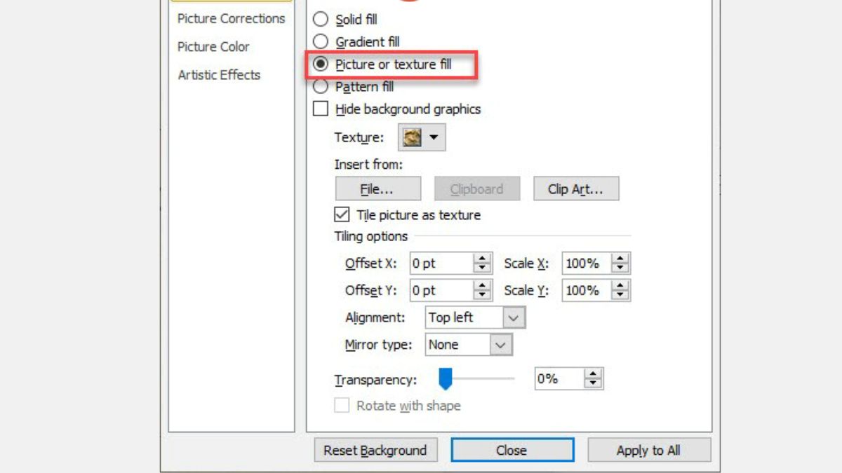 Bước 2: Cách chèn hình nền có sẵn background vào PowerPoint