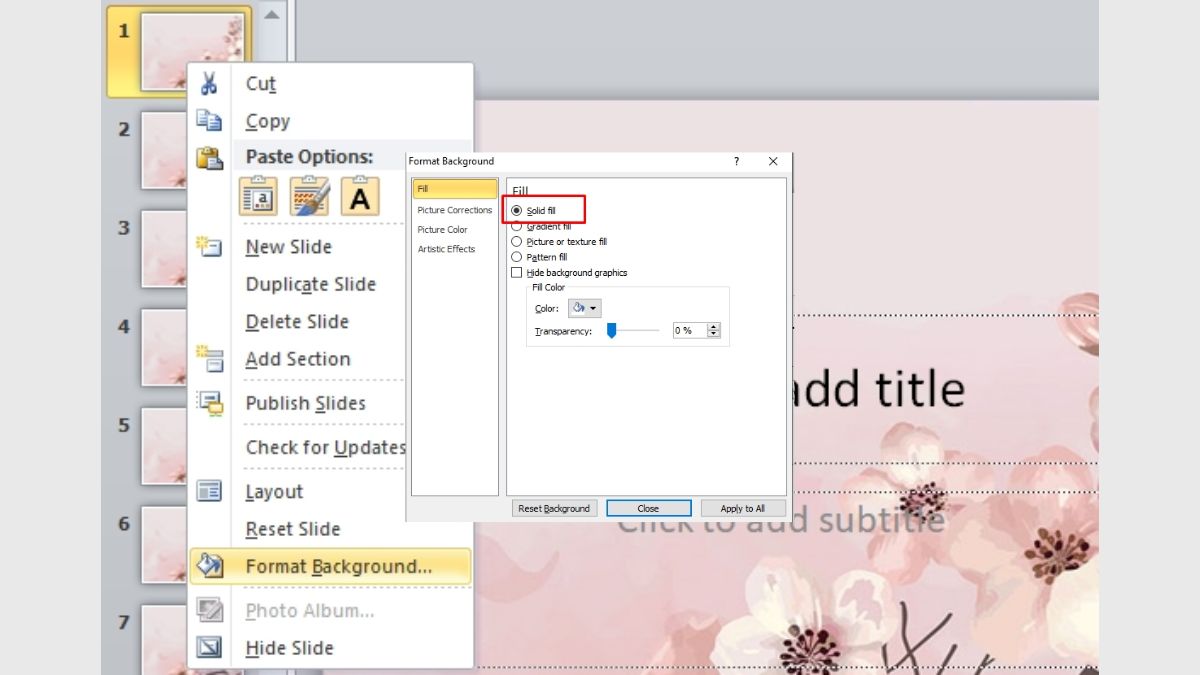 Bước 1: Cách xóa hình nền trong PowerPoint