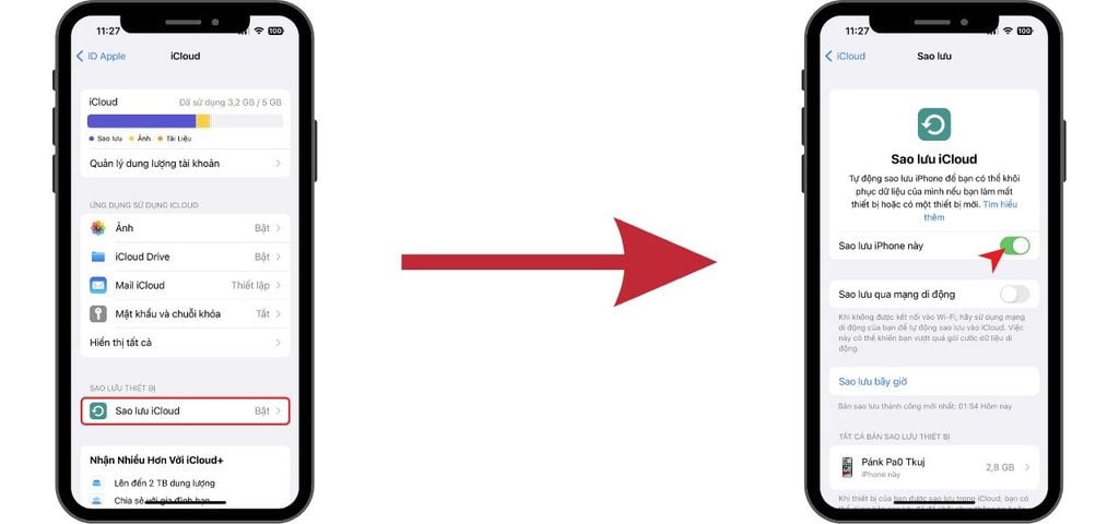 GEARVN - Sao lưu danh bạ iPhone lên iCloud