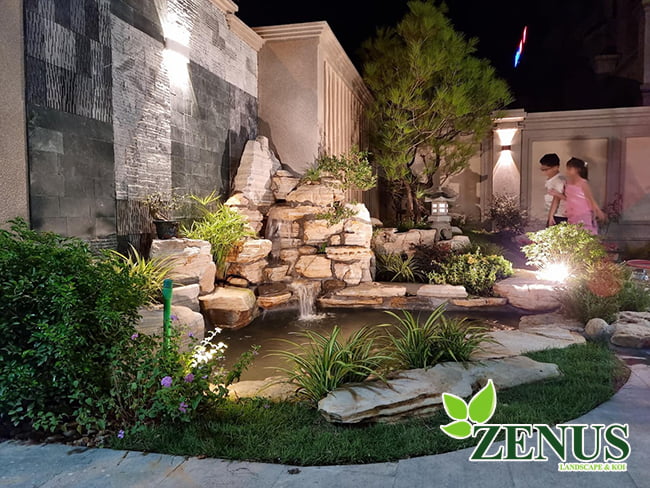 Lưu ý khi thi công thác nước hồ koi