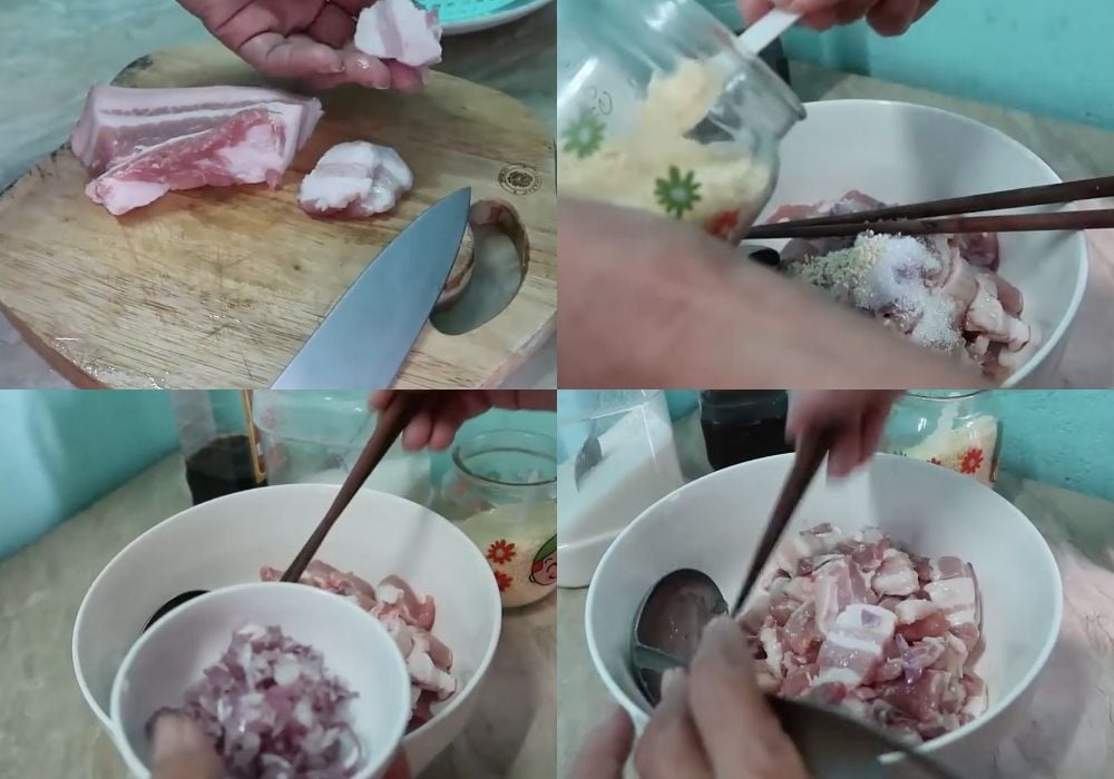 Sơ chế và ướp thịt ba chỉ