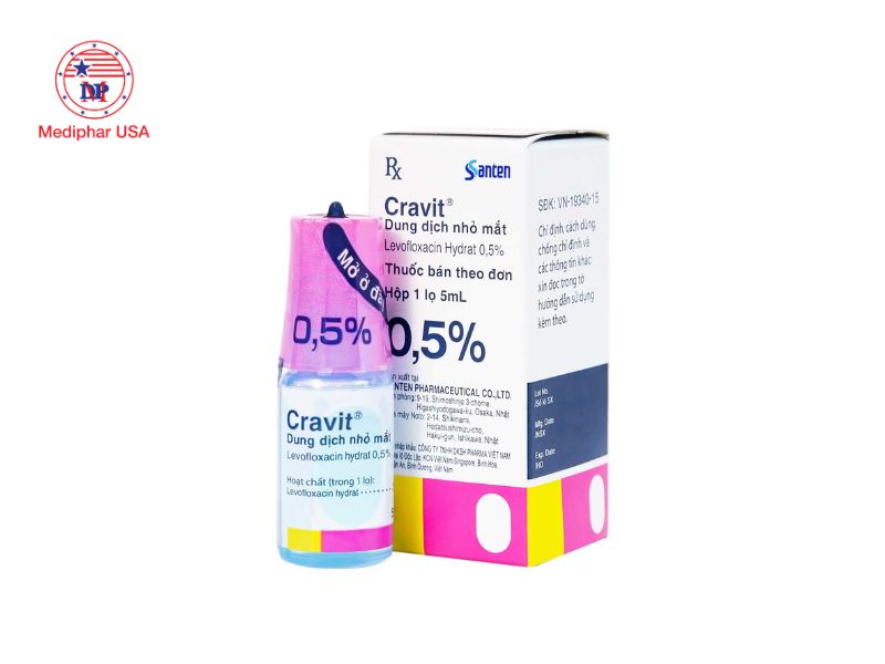 Nhỏ mắt kháng sinh Cravit