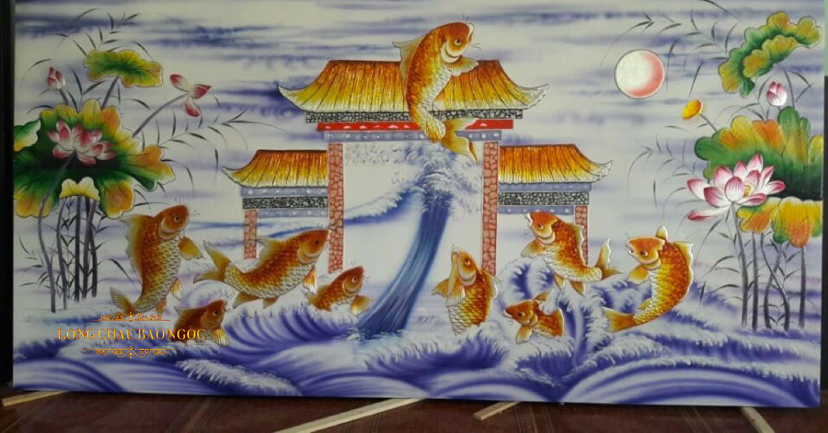 tranh ca chep hoa rong hoa sen