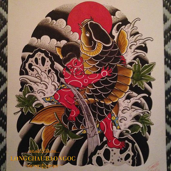 tranh ca chep hoa rong 3d