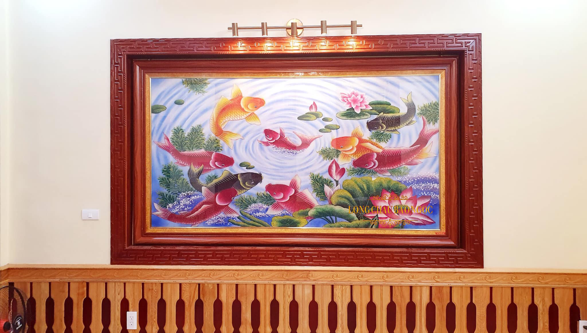 tranh cửu ngư quần hội cá chép hóa rồng