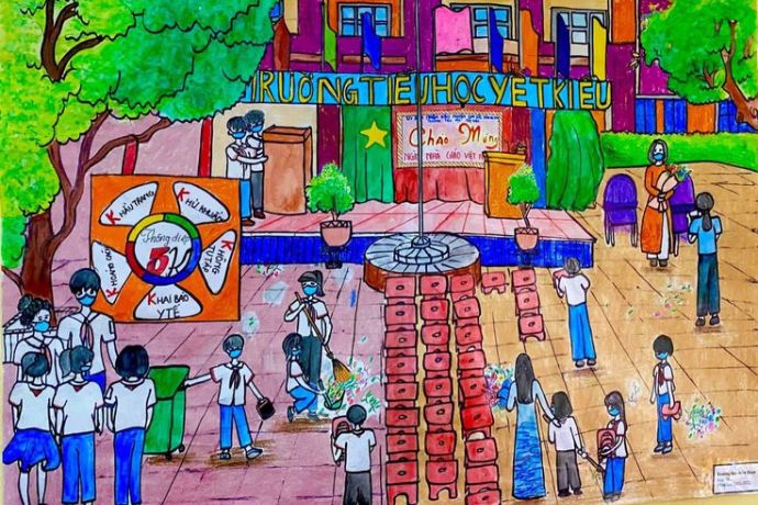 20+ bức tranh hoạt động ở trường đẹp và dễ vẽ nhất