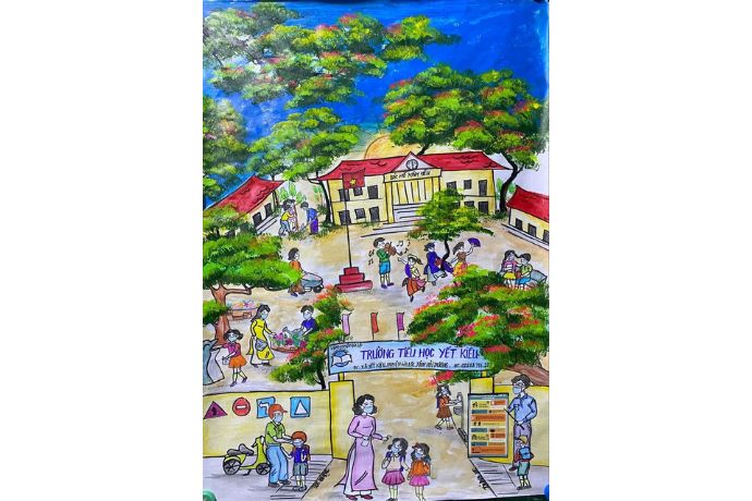 20+ bức tranh hoạt động ở trường đẹp và dễ vẽ nhất