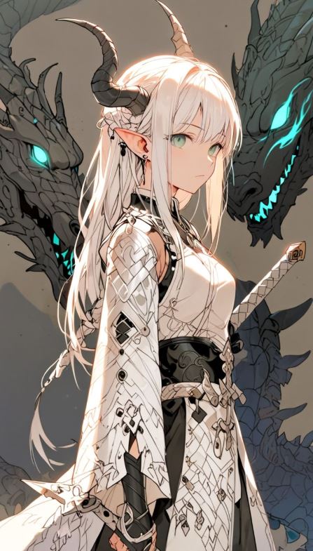 Nữ chiến binh rồng anime cùng hắc long