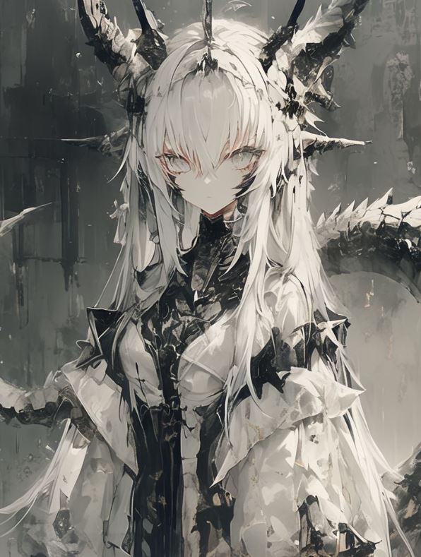 Rồng anime đen với ánh nhìn u ám