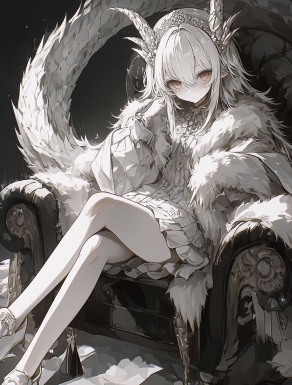 Nữ hoàng rồng anime ngồi trên ngai tối