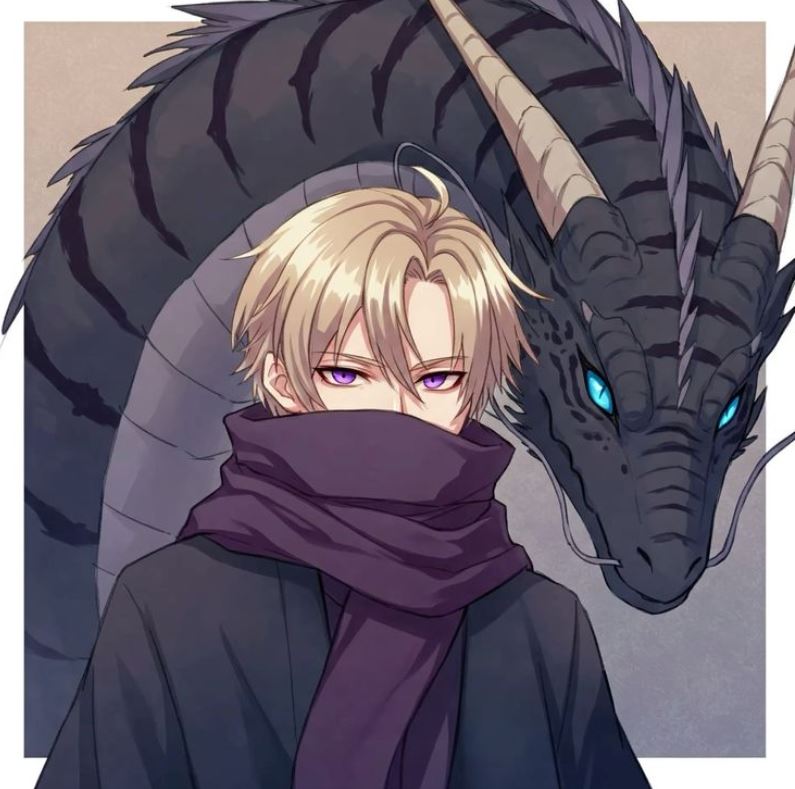 Rồng đen anime đứng sau chàng trai lạnh lùng
