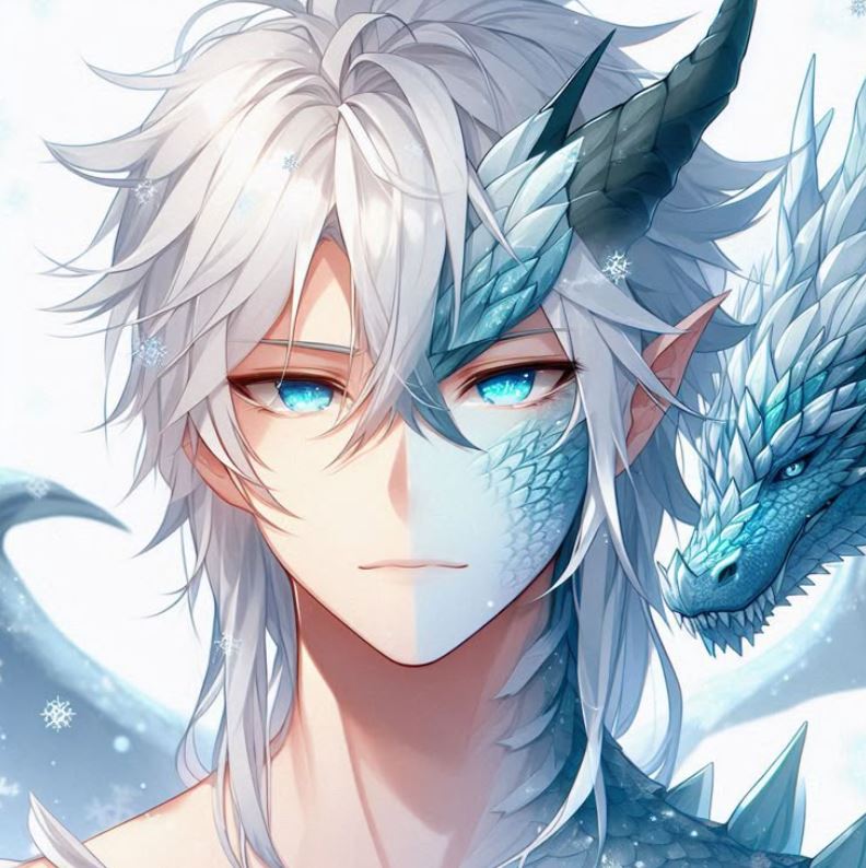 Rồng anime băng giá và ánh mắt băng lạnh