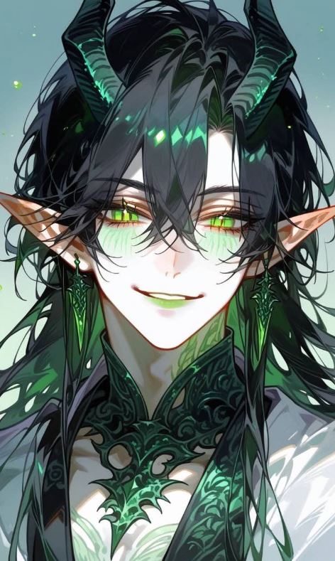 Rồng anime bóng tối với ánh mắt rực lửa