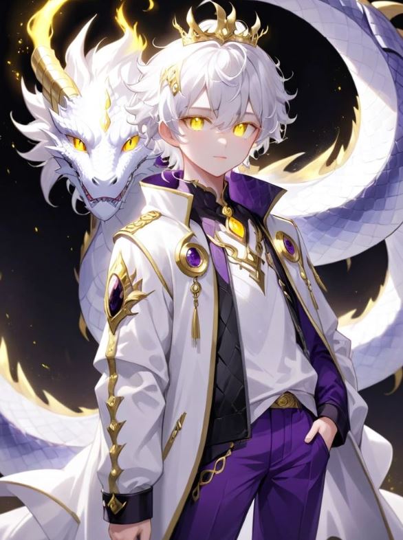 Cậu bé rồng anime và rồng trắng quyền lực