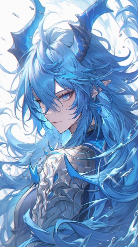 Rồng anime màu xanh lam huyền bí