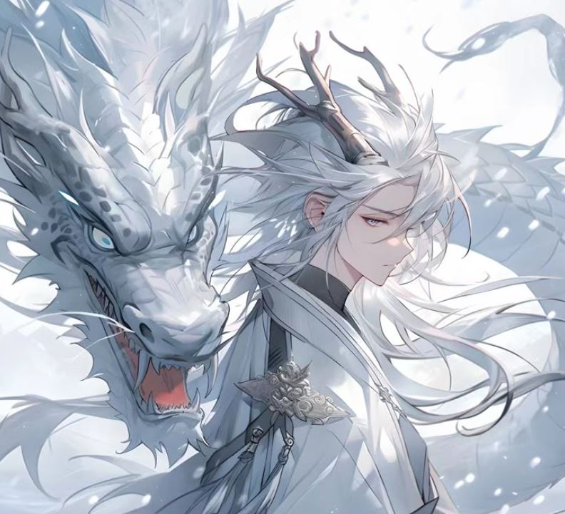 Ảnh rồng anime với sừng băng đẹp mắt