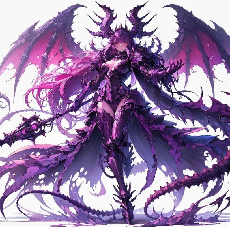 Chiến binh rồng anime trong giáp tím huyền bí