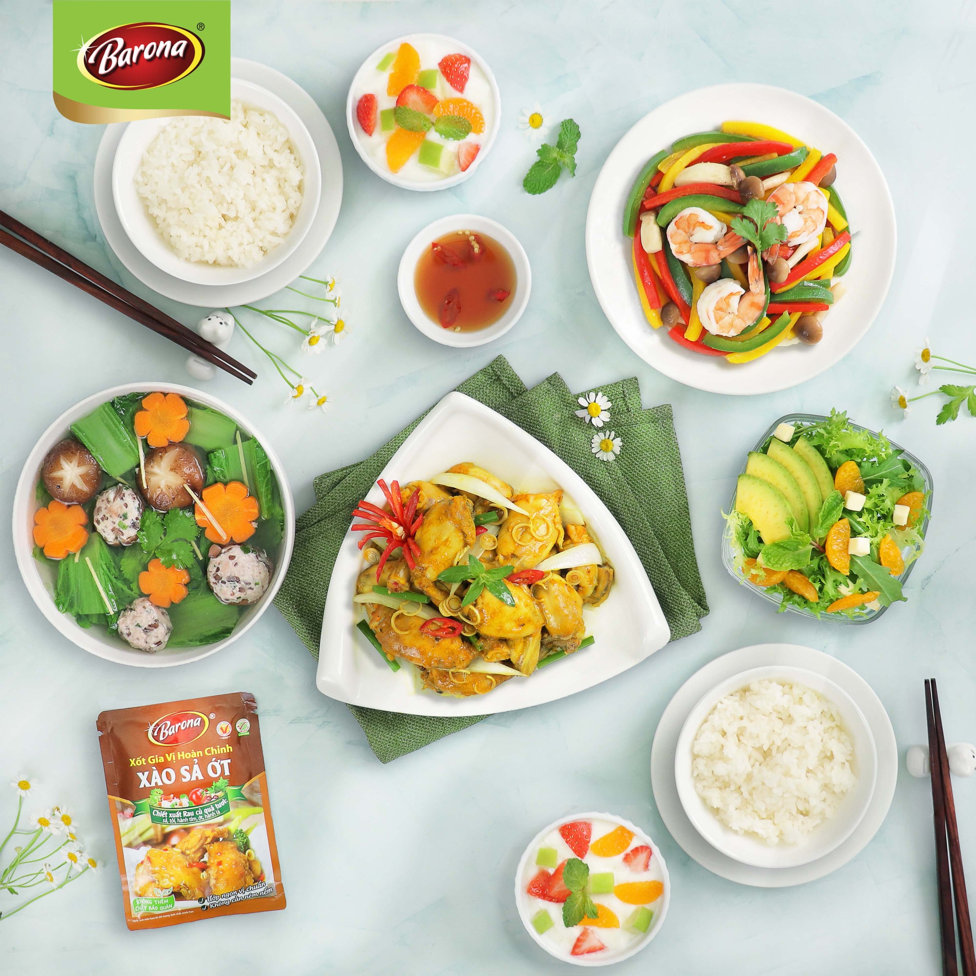 Xốt gia vị hoàn chỉnh Barona - Xào sả ớt