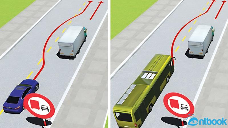 Xe nào vượt đúng quy tắc giao thông? 600 câu lý thuyết ô tô