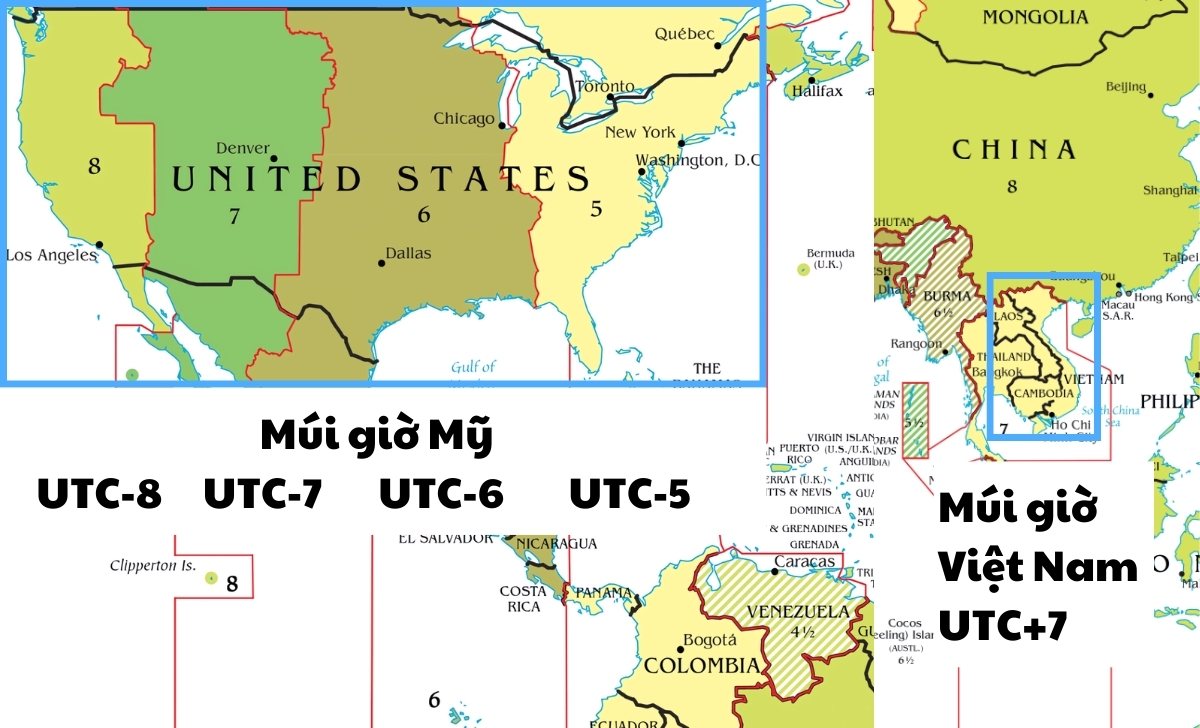 10h tối Việt Nam là mấy giờ bên Mỹ? Cách đổi múi giờ đồng hồ
