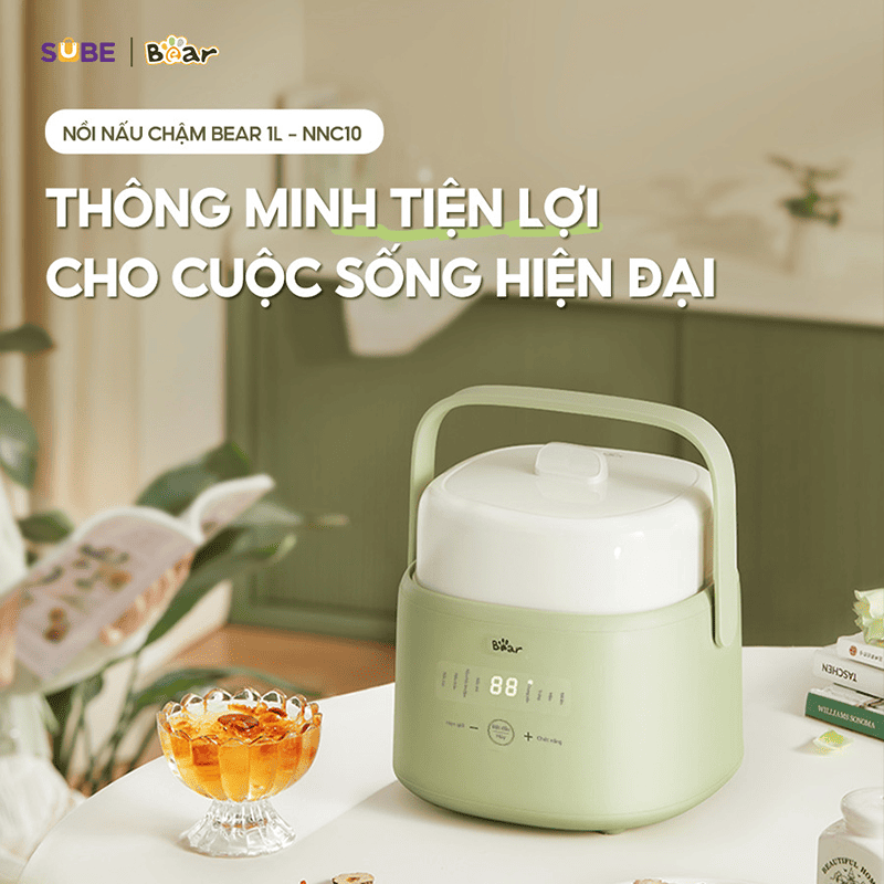 nồi nấu cháo chậm Bear nấu trong bao lâu