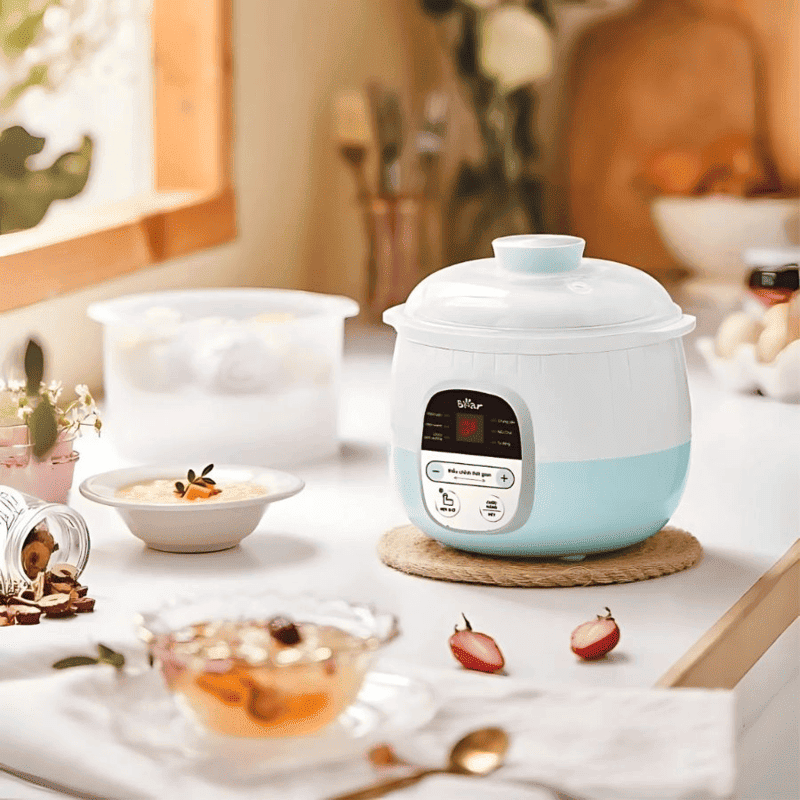 nồi nấu cháo chậm Bear nấu trong bao lâu