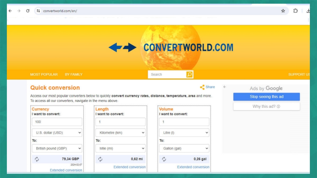 Website hỗ trợ quy đổi đơn vị nhanh chóng