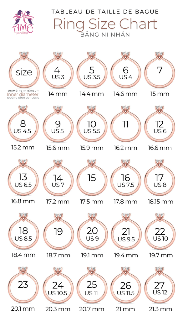 Ring Size Conversion Chart