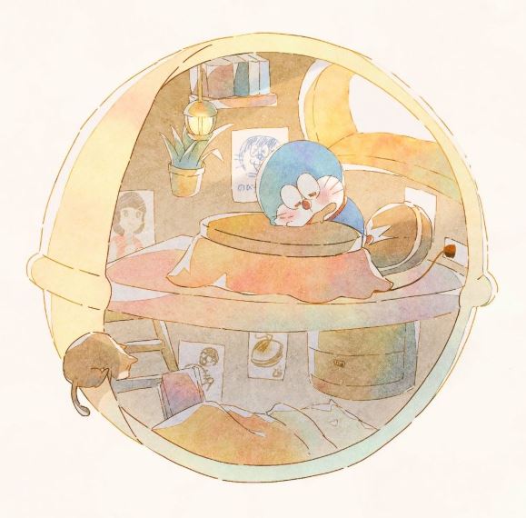 Nửa Doraemon ngủ say trong căn phòng nhỏ xinh