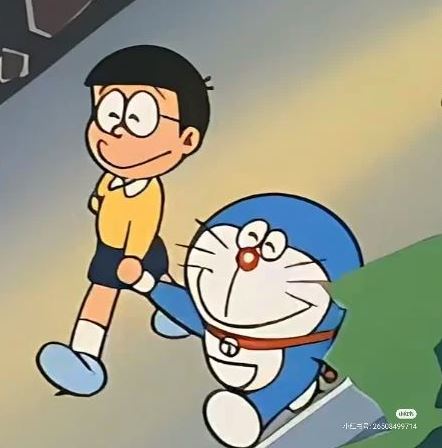 Doraemon nắm tay Nobita đi dạo siêu vui