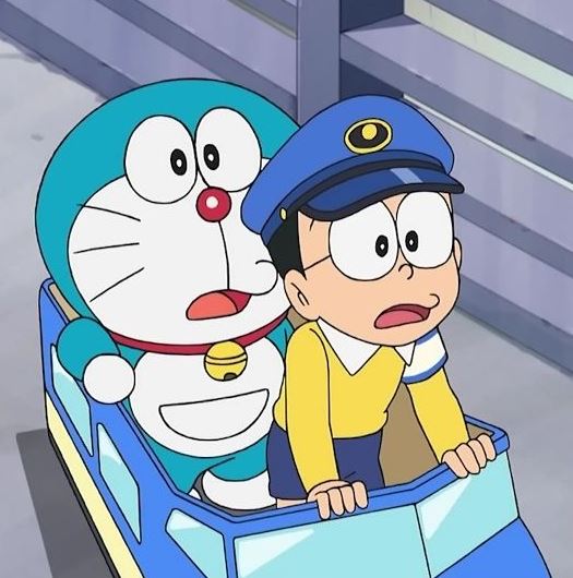 Doraemon lái tàu cùng Nobita tí hon