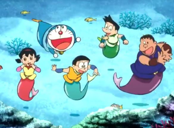 Doraemon và nhóm bạn hóa người cá vui nhộn