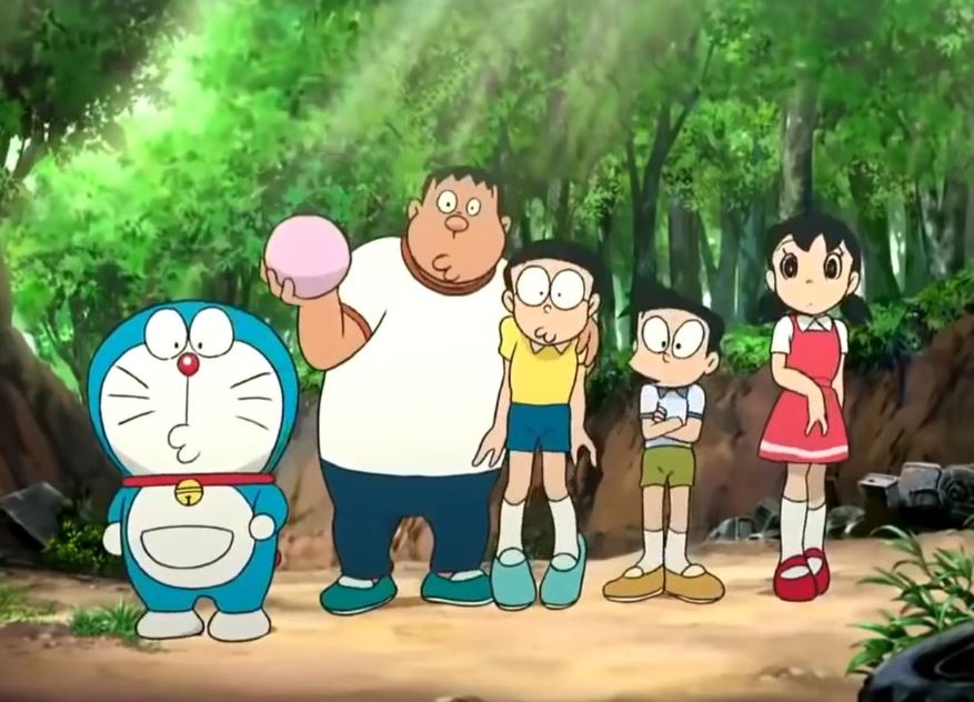 Doraemon và mọi người ngạc nhiên trước vật lạ