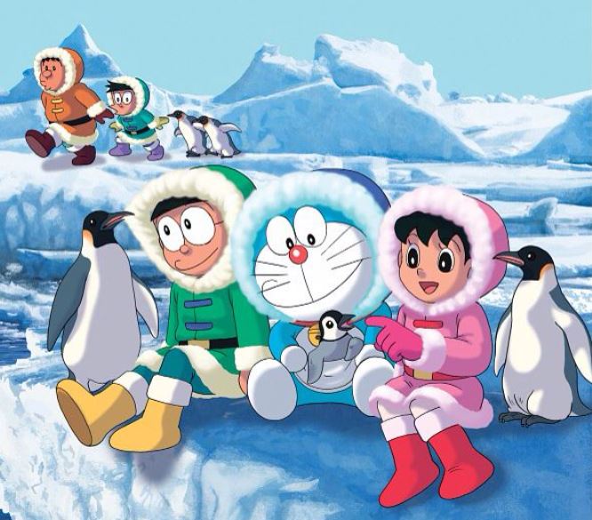 Doraemon khám phá Nam Cực cùng bạn và chim cánh cụt