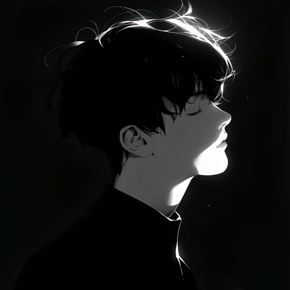 avatar anh anime nam buon den trang 960px 960px 2