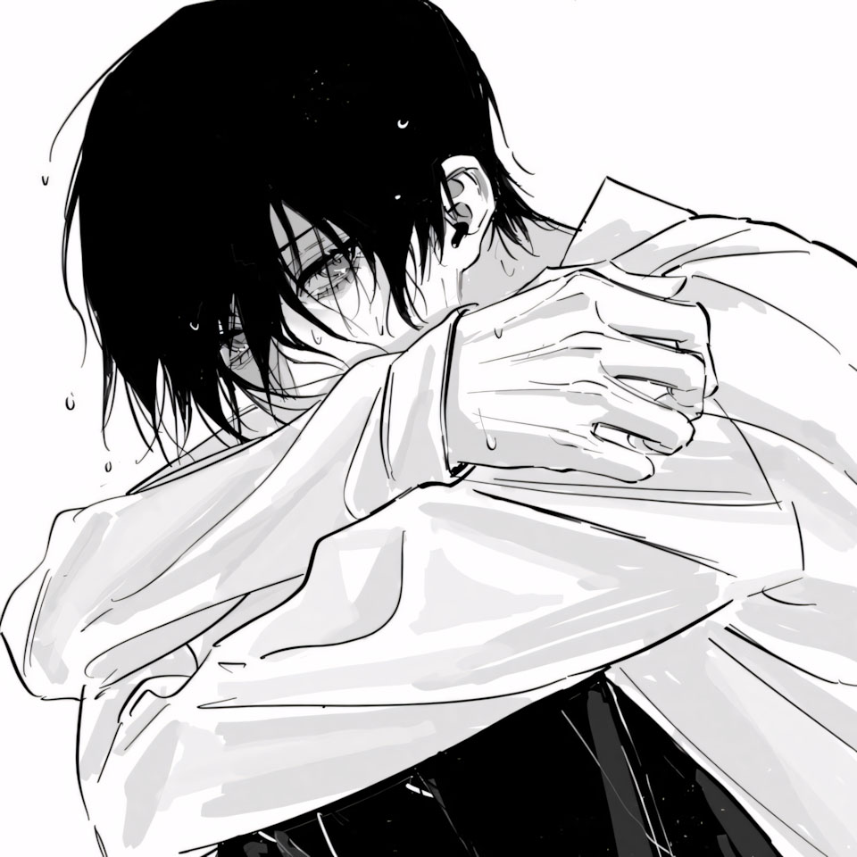 avatar anh anime nam buon den trang 960px 960px 10