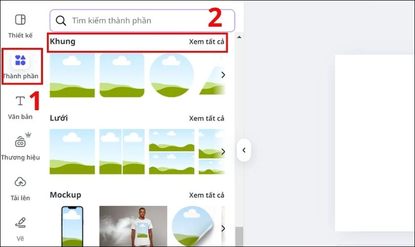 Cách bo góc ảnh trong Canva bằng khung có sẵn