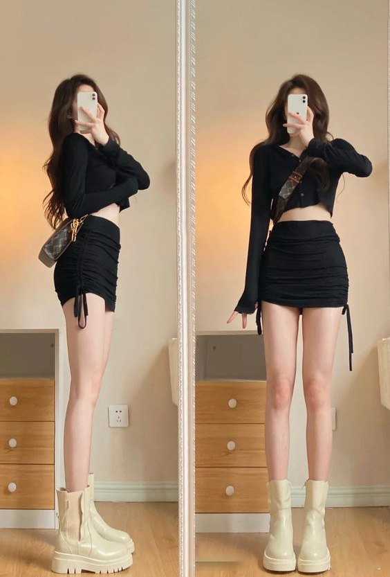 Ảnh gái xinh mặc váy ngắn che mặt cực đẹp