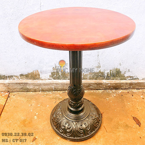 Chân Bàn Cafe Highlands Đế Tròn Hoa Văn Gang Đúc CT017