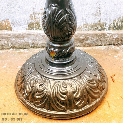 Chân Bàn Cafe Highlands Đế Tròn Hoa Văn Gang Đúc CT017