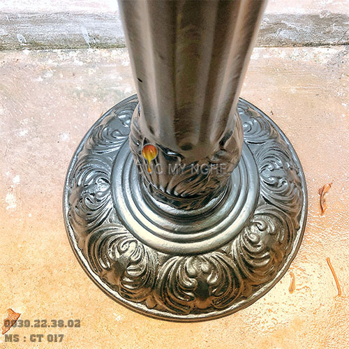 Chân Bàn Cafe Highlands Đế Tròn Hoa Văn Gang Đúc CT017