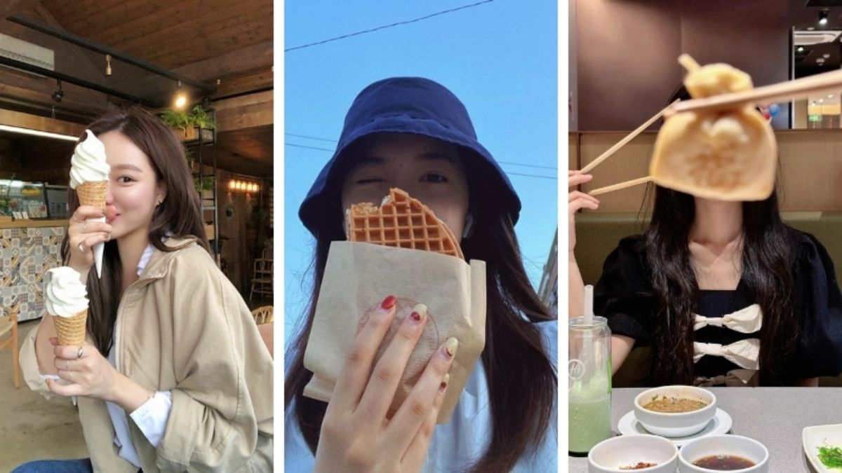 Chụp ảnh che mặt chất với đồ ăn cực ấn tượng