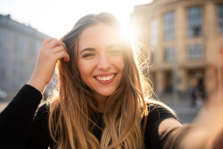 selfie dưới nắng