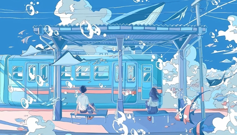 ảnh nền cute xanh dương 1