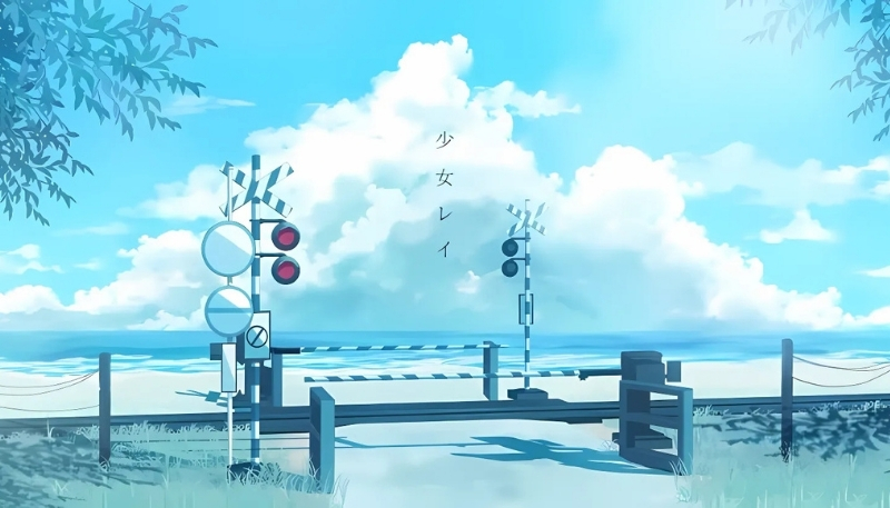 ảnh nền cute xanh dương đường tàu