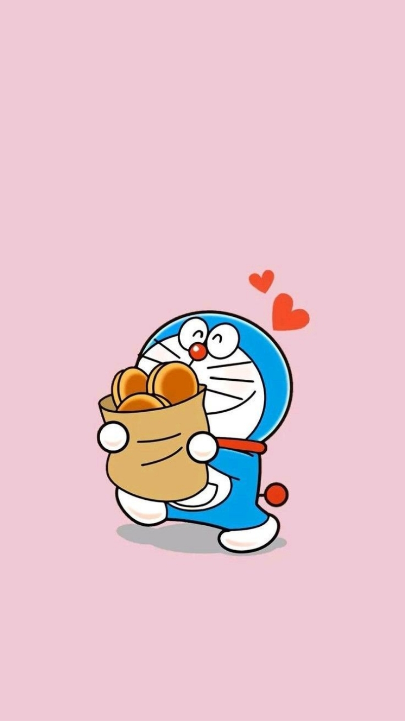 ảnh nền điện thoại Doraemon bánh rán